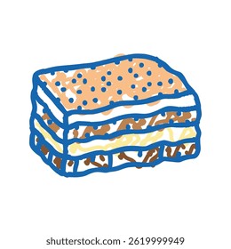 sobremesa de tiramisu cozinha italiana ícone doodle sketch vetor. sobremesa de tiramisu cozinha italiana sinal. símbolo isolado ilustração