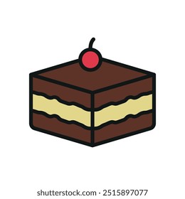 Tiramisu food beverage icon vector basic design simple and modern concept templates