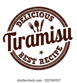 Tiramisu grunge rubber stamp on white background, vector illustration