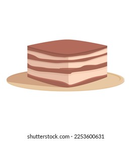 Tiramisu icon cartoon vector. Cake food. Cream food