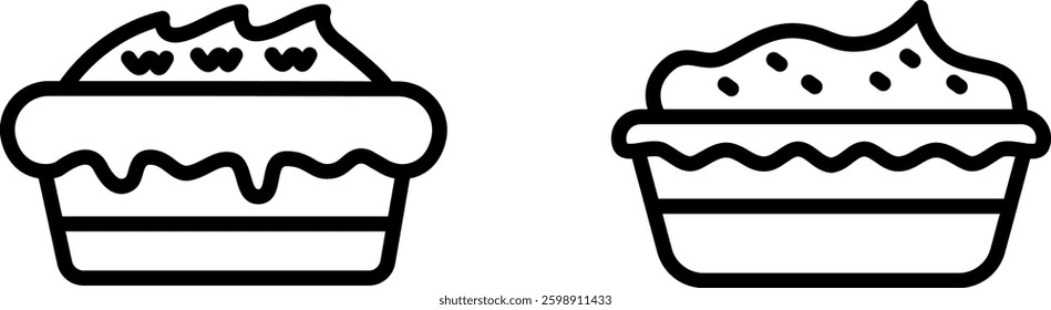 "Tiramisu Icon – Classic Italian Coffee-Flavored Dessert Symbol in Vector Style"