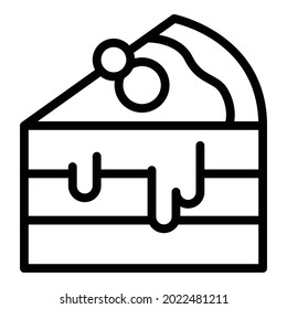 Tiramisu Symbol Umrissvektor. Kuchen Sie Schokolade. Cremedessert