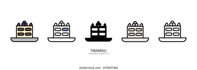 tiramisu set vector type icon