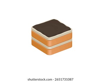  tiramisu slice icon 3d illustration render