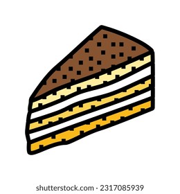 tiramisu slice sweet food color icon vector. tiramisu slice sweet food sign. isolated symbol illustration