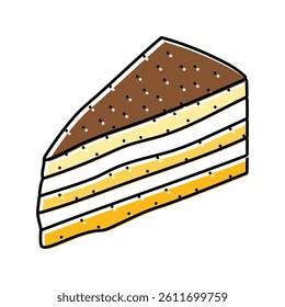 tiramisu slice sweet food color icon vector. tiramisu slice sweet food sign. isolated symbol illustration