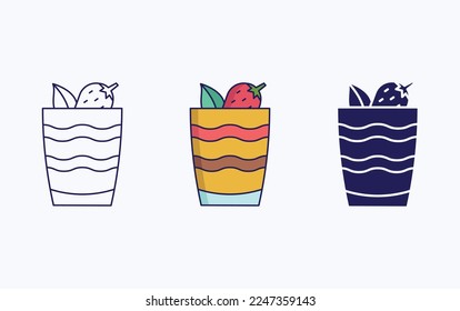 Tiramisu trifle icon vector illustration