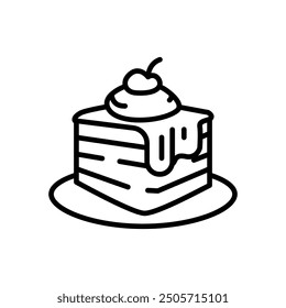 tiramisu vector icon in line style