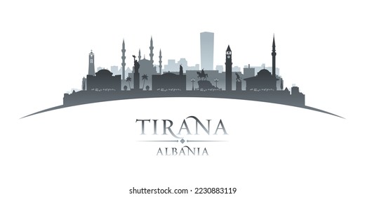 Tirana Albania city skyline silhouette. Vector illustration