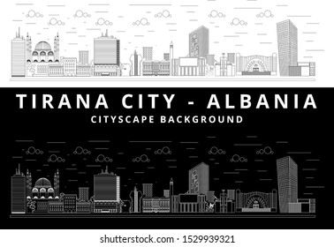 Tirana City, Albania. Cityscape Background Vector EPS10