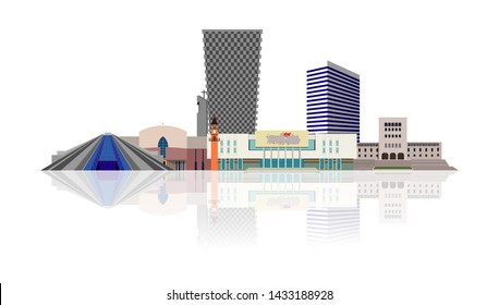  Tirana city Albania vector building