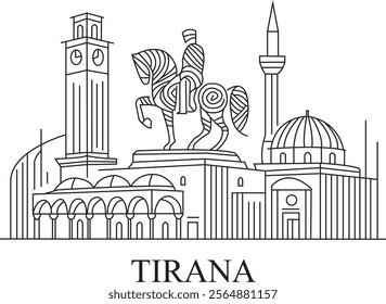 Tirana City Line Draw Simple Minimalist