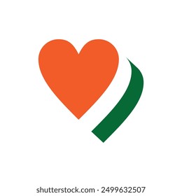 Tiranga made from 3d heart, patriotic indian flag heart shape design vector 
