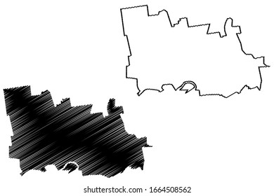 Tiraspol City (Republic of Moldova, Transnistria or Transdniestria, Pridnestrovian Moldavian Republic) map vector illustration, scribble sketch City of Tiraspol map