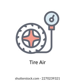 Tire Air  Vector   fill outline Icons. Simple stock illustration stock