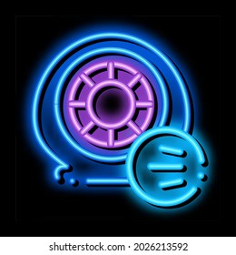 tire air vent neon light sign vector. Glowing bright icon tire air vent sign. transparent symbol illustration