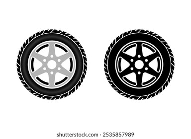 pneu auto carro roda ícone vetor modelo de design