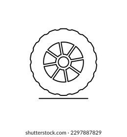 Tire, auto, service vector line editable icon