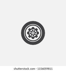 tire base icon. Simple sign illustration. tire symbol design from Car service series. Can be used for web, print and mobile