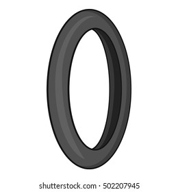 Tire for bicycle icon. Gray monochrome illustration of tire for bicycle vector icon for web