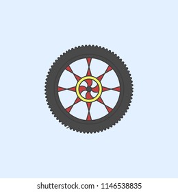 tire of bigfoot car field outline icon. Element of monster trucks show icon for mobile concept and web apps. Field outline tire of bigfoot car icon can be used for web and mobile on blue background