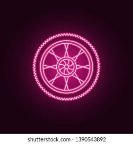Tire of bigfoot car neon icon. Elements of bigfoot car set. Simple icon for websites, web design, mobile app, info graphics