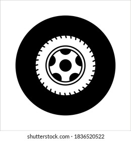 Tire black vector icon illustration on white backgrond