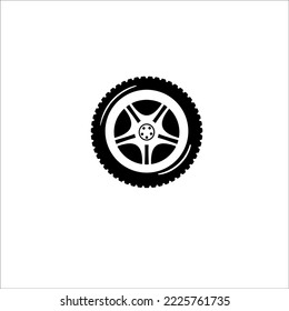 Tire black vector icon illustration.