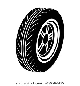tire black and white illustration
