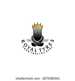 Tire Brand logo design. Royal tire design with additional crown