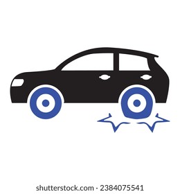 Tire Burst Icon, Vector Graphics