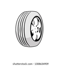 tire car black white