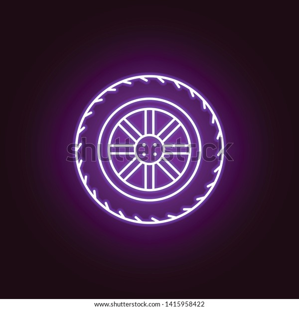 tire car outline icon in neon style.
Elements of car repair illustration in neon style icon. Signs and
symbols can be used for web, logo, mobile app, UI,
UX