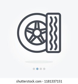 tire car wheel car tyre wheel vector icon