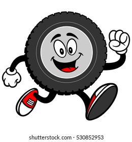 Tire Cartoon Running