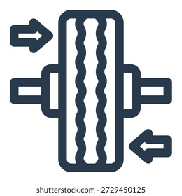 Icono de servicio de reemplazo de rueda de coche cambiante de neumáticos