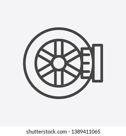 Tire Cleaning Outline Outline Simple Vector Icon On Grey Background