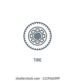 tire concept line icon. Simple element illustration. tire concept outline symbol design from car service set. Can be used for web and mobile UI/UX