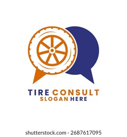 modelo de vetor de design de logotipo simples de consulta de pneus. Design do logotipo da consulta do pneu