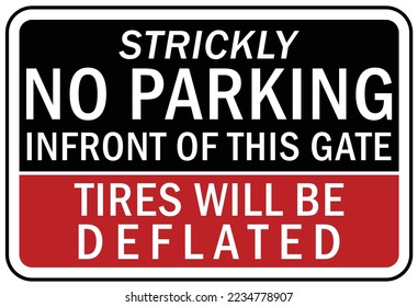 Tire damage warning sign and labels