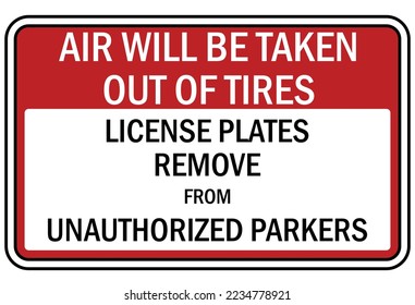 Tire damage warning sign and labels