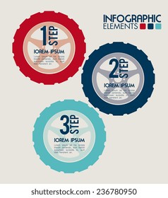 Tire Design over beige background, vector illustration.