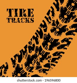 Tire design over orange background, vector illustration