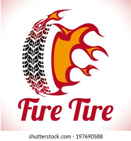 Tire design over white background, vector illustration