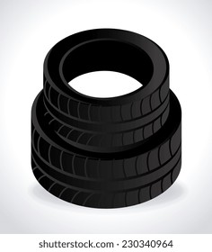 Tire design over white background, vector illustration