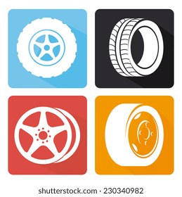 Tire design over white background, vector illustration