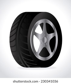 Tire design over white background, vector illustration