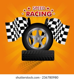 Tire Design over white background, vector illustration.