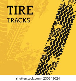 Tire design over yellow background, vector illustration