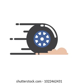 Tire fast illustration vector isolated collection
